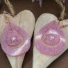 Handgefertigte Epoxidharz-Ohrringe „Pink Sparkle Heart“