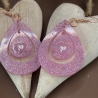 Handgefertigte Epoxidharz-Ohrringe „Pink Sparkle Heart“