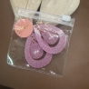 Handgefertigte Epoxidharz-Ohrringe „Pink Sparkle Heart“