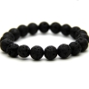 Lava-Kugel-Armband (elastisch) in Schwarz, auch als Herrenschmuck