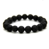 Lava-Kugel-Armband (elastisch) in Schwarz, auch als Herrenschmuck