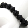 Lava-Kugel-Armband (elastisch) in Schwarz, auch als Herrenschmuck