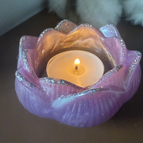 Handmade Teelichthalter Lotus Blüte  3 zur Auswahl Neu 