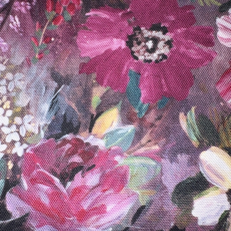 Canvas Blumen digital mauve flieder lila Taschenstoff 100% BW 