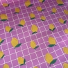beschichtete Baumwolle Zitrone pink Karo Poppy Fabrics