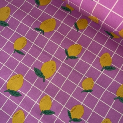 beschichtete Baumwolle Zitrone pink Karo Poppy Fabrics