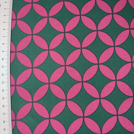 beschichtete Baumwolle Abstrakt pink grün Poppy 