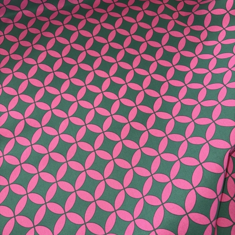 beschichtete Baumwolle Abstrakt pink grün Poppy 