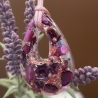Handmade Epoxidharz Anhänger mit Kordelkette Unikat Tropfenform 