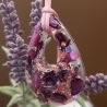 Handmade Epoxidharz Anhänger mit Kordelkette Unikat Tropfenform 