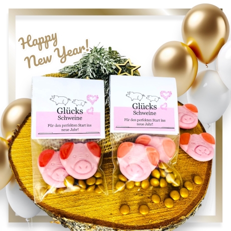 Silvestergeschenk- Silvestermitbringsel- Neujahrsgruß- Schwein