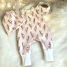 Set Babystrampler Rehkitz Herz Schneeflocken Strampler ohne Füße