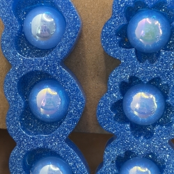 Set Handmade Haarspangen mit Perle aus Epoxidharz – Blau Glitzer