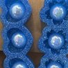 Set Handmade Haarspangen mit Perle aus Epoxidharz – Blau Glitzer