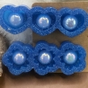Set Handmade Haarspangen mit Perle aus Epoxidharz – Blau Glitzer