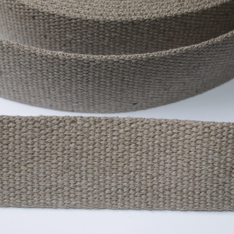 Gurtband Baumwolle recycelt 40 mm leinengrau beige grau