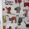 beschichtete Baumwolle Katzen bunt weißgrundig Alsfeld