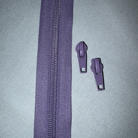 Reißverschluss 5mm & Zipper - violett lila & Schieber 