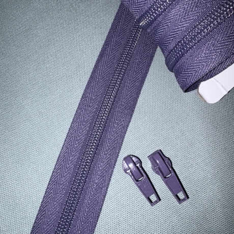 Reißverschluss 5mm & Zipper - violett lila & Schieber 