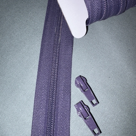 Reißverschluss 5mm & Zipper - violett lila & Schieber 