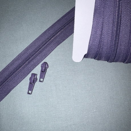 Reißverschluss 5mm & Zipper - violett lila & Schieber 
