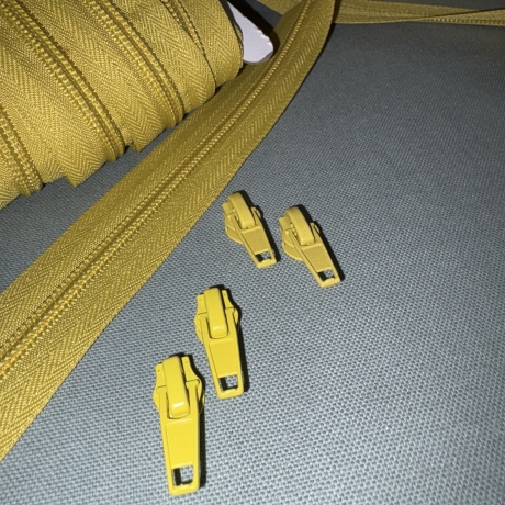 Reißverschluss 5mm & Zipper - senf senfgelb Schieber 