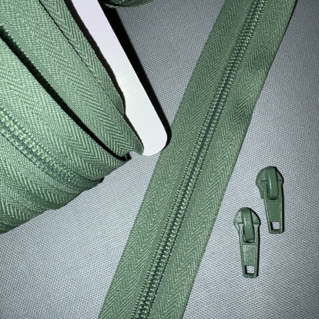 Reißverschluss 5mm & Zipper - grün  