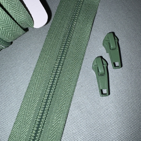 Reißverschluss 5mm & Zipper - grün  