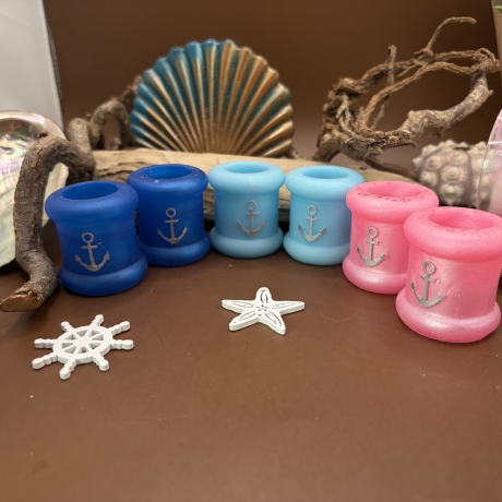 Handmade Kerzenhalter aus Epoxidharz Maritimes Design
