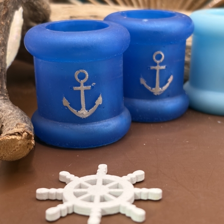 Handmade Kerzenhalter aus Epoxidharz Maritimes Design