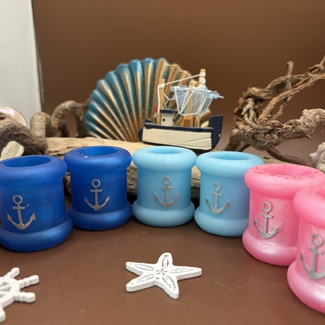 Handmade Kerzenhalter aus Epoxidharz Maritimes Design