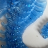 Handgefertigtes Seepferdchen aus Epoxidharz – Blau mit Glitzer 