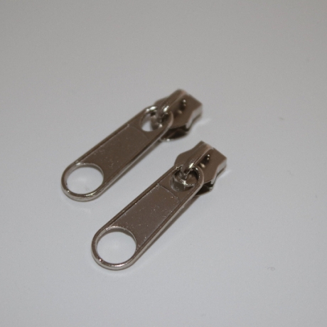 10x Zipper silber Schieber - 5mm Endlos-Reißverschluss