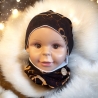 Beanie Mütze Schal Set Mütze und Loop Set Mädchen Herzen gold 