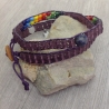 Wickelarmband 'Peace' mit Rocailles in Regenbogenfarben