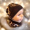 Beanie Mütze Schal Set Mütze und Loop Set Mädchen Herzen gold 
