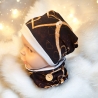 Beanie Mütze Schal Set Mütze und Loop Set Mädchen Herzen gold 
