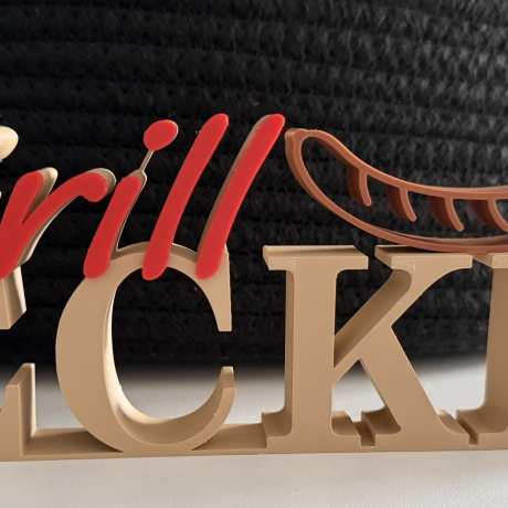 3D Schriftzug Grillecke als Deko zum hinstellen, personalisierbar