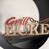 3D Schriftzug Grillecke als Deko zum hinstellen, personalisierbar