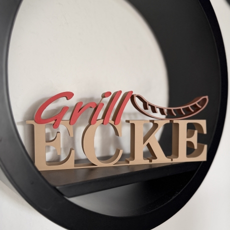 3D Schriftzug Grillecke als Deko zum hinstellen, personalisierbar