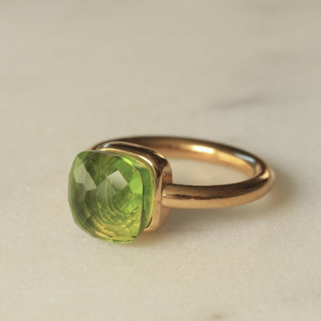 Ring Morganit hydro: vergoldeter Stapelring