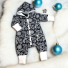 Overall Baby Sweat mit Knopfleiste und Kapuze, marineblauer Sweat