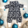 Overall Baby Sweat mit Knopfleiste und Kapuze, marineblauer Sweat