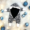 Overall Baby Sweat mit Knopfleiste und Kapuze, marineblauer Sweat