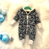 Overall Baby Sweat mit Knopfleiste und Kapuze, marineblauer Sweat