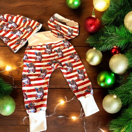 Weihnachtsoutfit klassisch rot-weiß gestreift I Nikolaus im Bully
