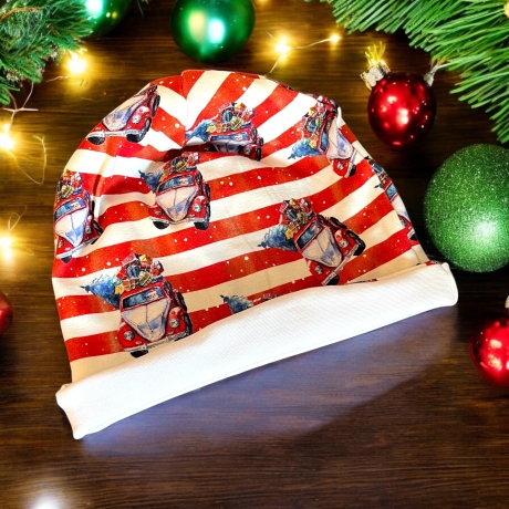 Weihnachtsoutfit klassisch rot-weiß gestreift I Nikolaus im Bully