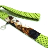 Schlüsselband umhängen Hund schwarz Frühlingsgrün Anhänger Pfote