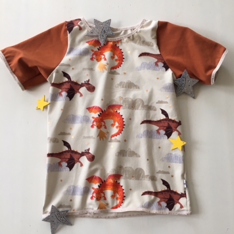 Tshirt Shirt Feuerdrache genäht in den Größen 56 - 128