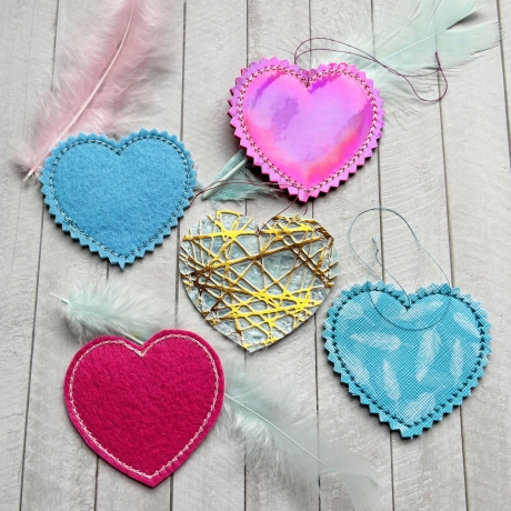 Quickie Herz Stickdatei Doodle Appli Deko stickdirwas